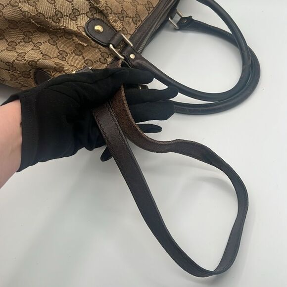 GUCCI GG CANVAS LEATHER SUKEY 2 WAY SHOULDER CROSSBODY BOSTON BAG - Picture 13 of 13